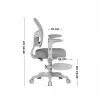 Sukiojama kėdė mark adler Junior 5.0 — ergonomiška tinklinė atloša, porolono sėdynė, reguliuojamas aukštis 42–54 cm, pilka
