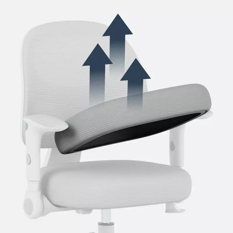 Sukiojama kėdė mark adler Junior 5.0 — ergonomiška tinklinė atloša, porolono sėdynė, reguliuojamas aukštis 42–54 cm, pilka