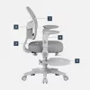 Sukiojama kėdė mark adler Junior 5.0 — ergonomiška tinklinė atloša, porolono sėdynė, reguliuojamas aukštis 42–54 cm, pilka