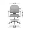 Sukiojama kėdė mark adler Junior 5.0 — ergonomiška tinklinė atloša, porolono sėdynė, reguliuojamas aukštis 42–54 cm, pilka
