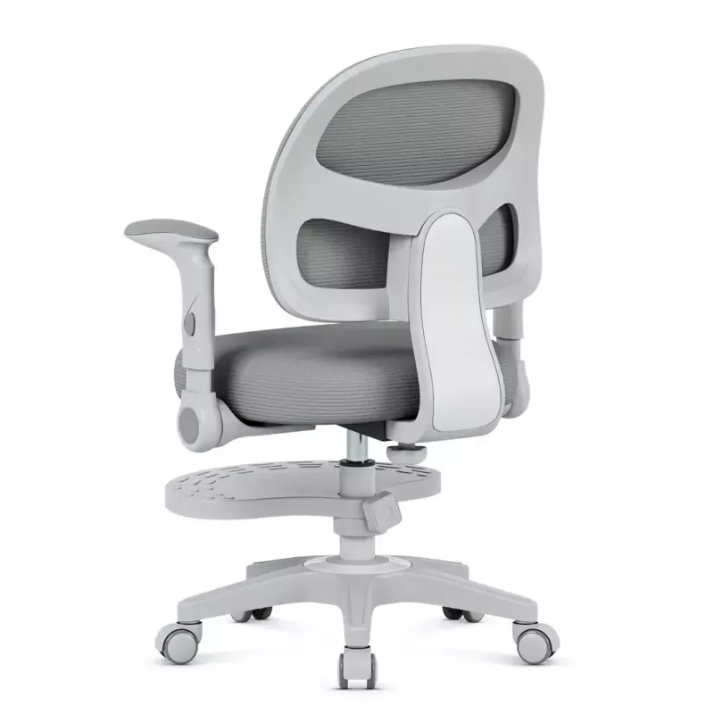 Sukiojama kėdė mark adler Junior 5.0 — ergonomiška tinklinė atloša, porolono sėdynė, reguliuojamas aukštis 42–54 cm, pilka