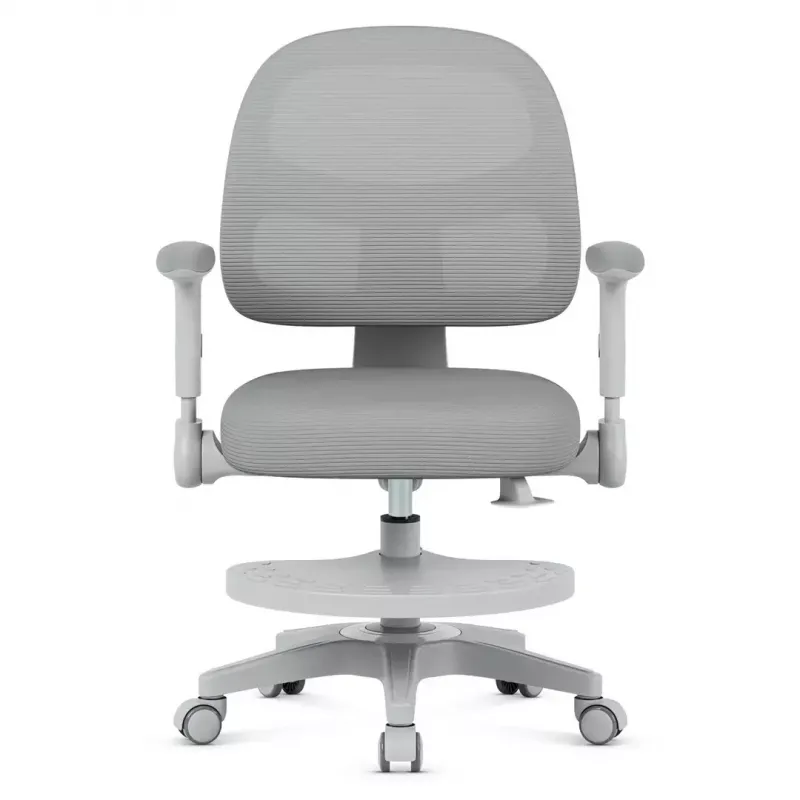 Sukiojama kėdė mark adler Junior 5.0 — ergonomiška tinklinė atloša, porolono sėdynė, reguliuojamas aukštis 42–54 cm, pilka