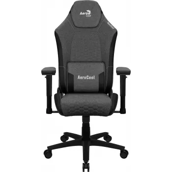 Universali žaidimų kėdė AEROCOOL CROWNASHBK — juoda paminkštinta sėdynė ir atlošas, 2D porankiai, 4 klasės dujų keltuvas, maks. svoris 150 kg