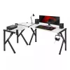 Kampinis žaidimų stalas Huzaro Hero 6.3 White L formos anglies pluošto stalo viršus 1540×1170×740 mm