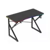 Žaidimų stalas Huzaro Hero 1.7 RGB Juoda — tiesus ergonominis stalas 1200x600 mm, 750 mm aukštis, LED, puodelio laikiklis, ausinių kabliukas