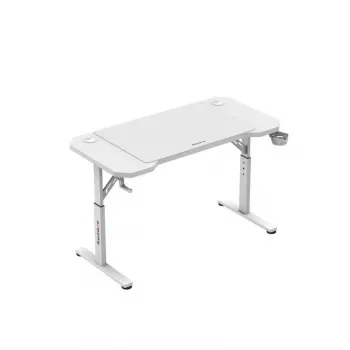 Žaidimų kėdė huzaro Hero 2.6 White — ergonomiška reguliuojama aukšta nugara pasukama kėdė su puodelių laikikliu ir ausinių kabliuku