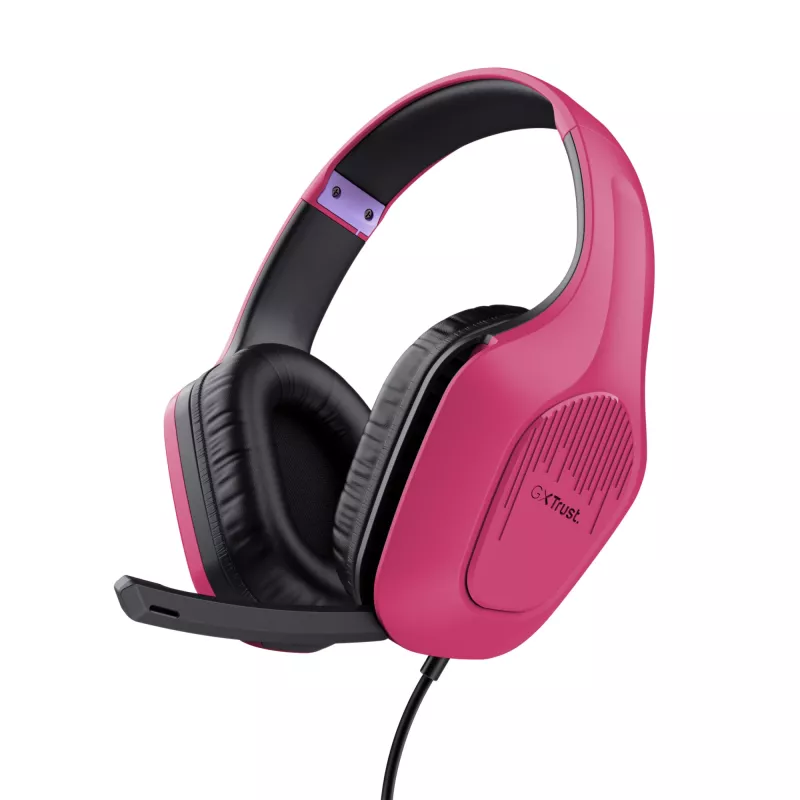 Trust GXT 415P Zirox ausinės su laidu, ant galvos dedamos, žaidimams, rožinės