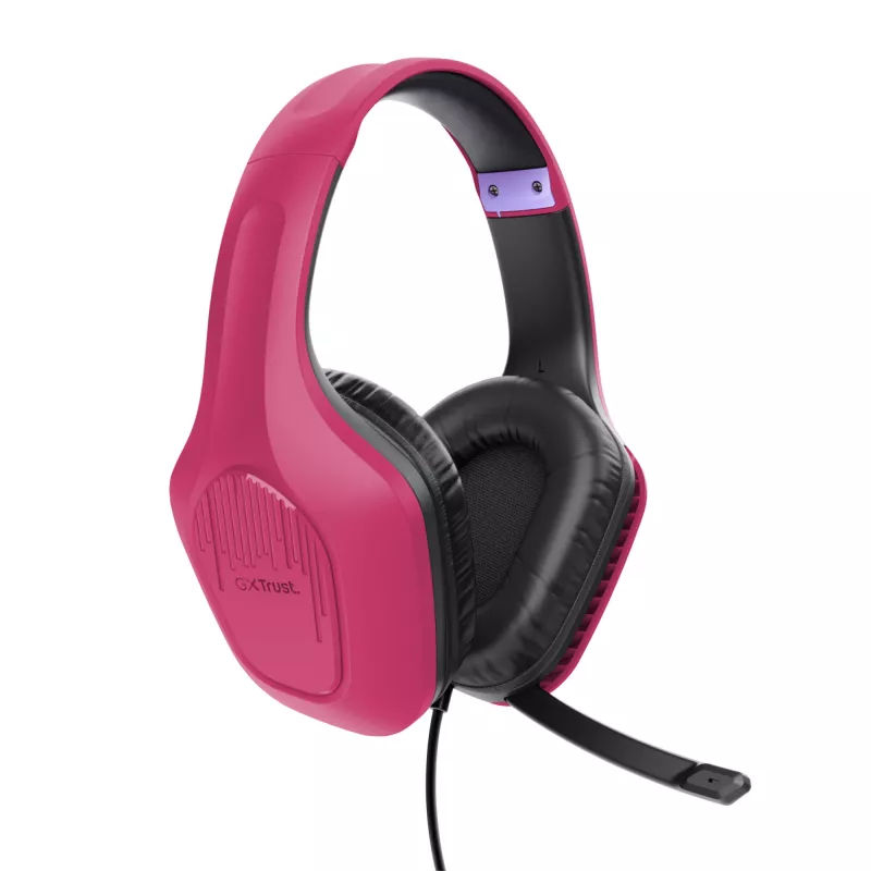 Trust GXT 415P Zirox ausinės su laidu, ant galvos dedamos, žaidimams, rožinės