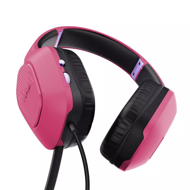 Trust GXT 415P Zirox ausinės su laidu, ant galvos dedamos, žaidimams, rožinės