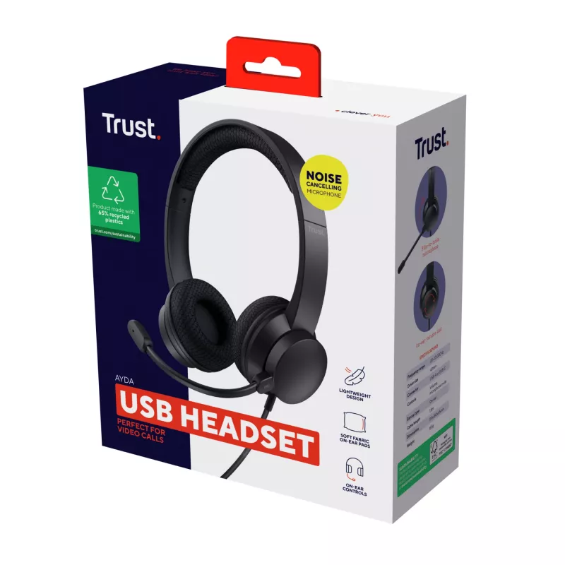 Trust Ayda Headset Wired Head-band Calls/Music USB Type-A Juoda
