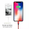 USB-A į Lightning laidas Baseus Yiven 1,8 m, 2 A išvestis, raudonas, termoplastinio elastomero apvalkalas