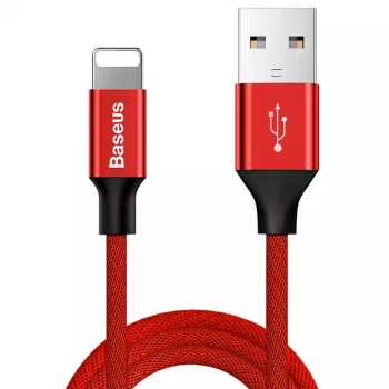 USB-A į Lightning laidas Baseus Yiven 1,8 m, 2 A išvestis, raudonas, termoplastinio elastomero apvalkalas
