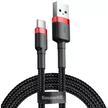 BASEUS pintas Cafule greitojo įkrovimo kabelis - USB Type-A į Type-C 2A - 2 m - juodas (nailonas)