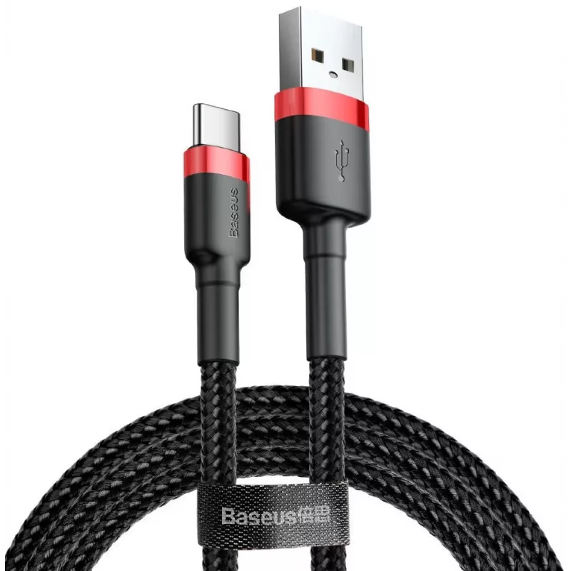 BASEUS pintas Cafule greitojo įkrovimo kabelis - USB Type-A į Type-C 2A - 2 m - juodas (nailonas)