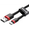 BASEUS pintas Cafule greitojo įkrovimo kabelis - USB Type-A į Type-C 2A - 2 m - juodas (nailonas)