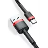 BASEUS pintas Cafule greitojo įkrovimo kabelis - USB Type-A į Type-C 2A - 2 m - juodas (nailonas)