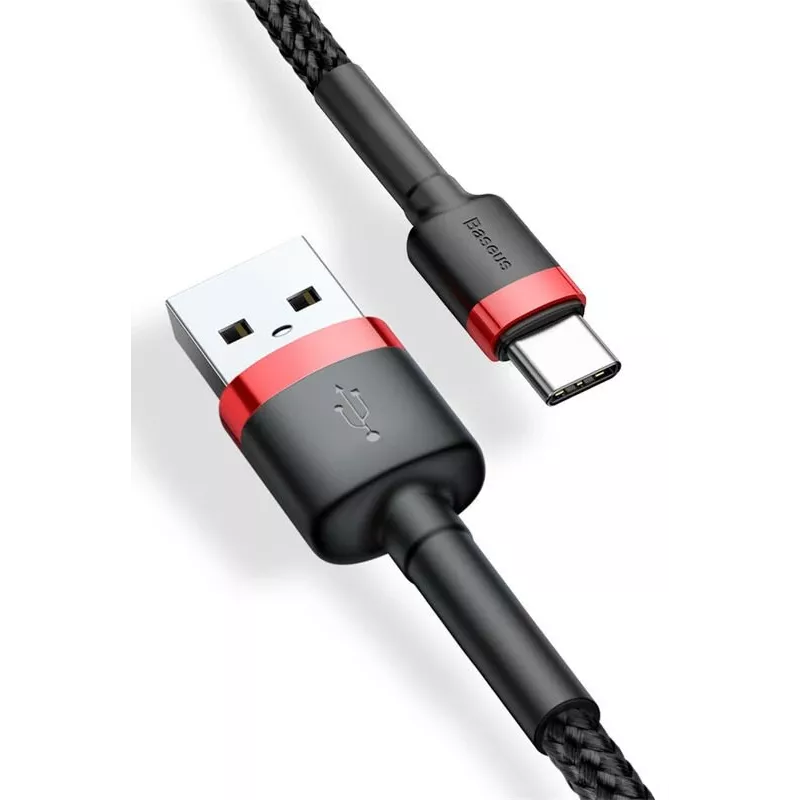 BASEUS pintas Cafule greitojo įkrovimo kabelis - USB Type-A į Type-C 2A - 2 m - juodas (nailonas)