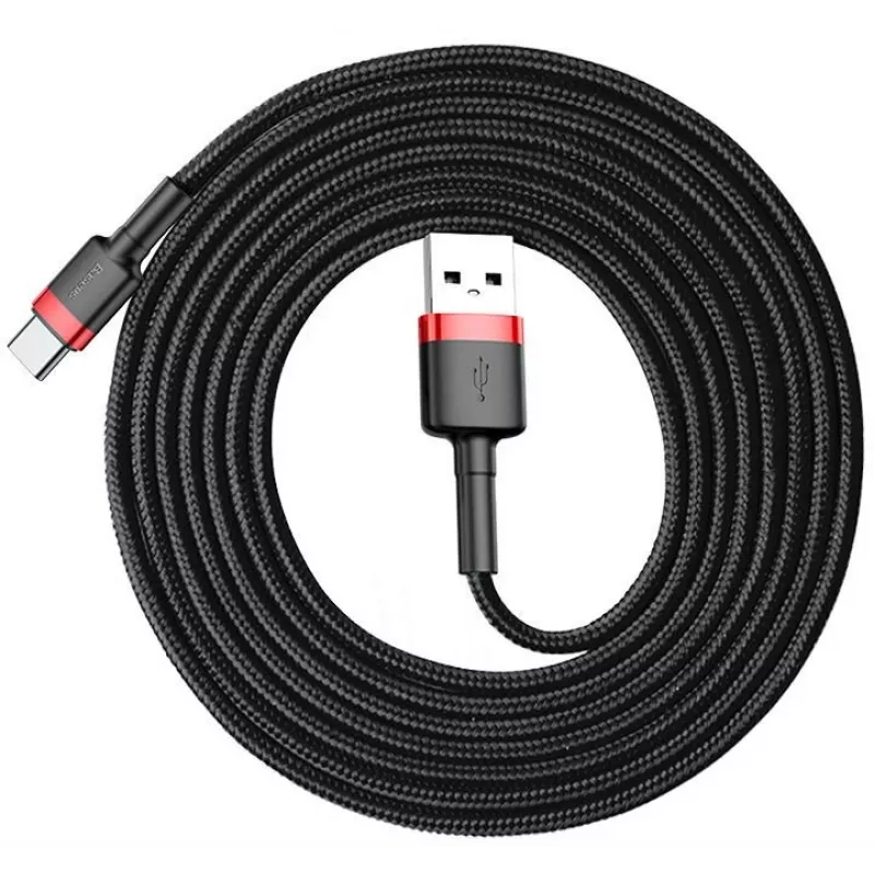 BASEUS pintas Cafule greitojo įkrovimo kabelis - USB Type-A į Type-C 2A - 2 m - juodas (nailonas)