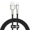 BASEUS Fast Charge Cafule duomenų perdavimo laidas - USB Type-A į Lightning - 480Mbps (2.4A PD) - 1m - juodas
