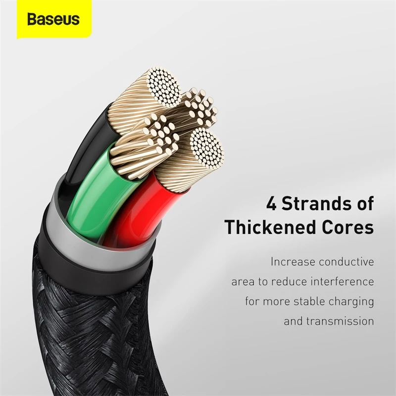 BASEUS Fast Charge Cafule duomenų perdavimo laidas - USB Type-A į Lightning - 480Mbps (2.4A PD) - 1m - juodas