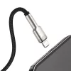 BASEUS Fast Charge Cafule duomenų perdavimo laidas - USB Type-A į Lightning - 480Mbps (2.4A PD) - 1m - juodas