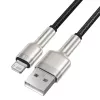BASEUS Fast Charge Cafule duomenų perdavimo laidas - USB Type-A į Lightning - 480Mbps (2.4A PD) - 1m - juodas