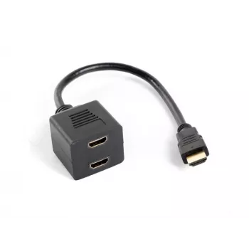 HDMI vaizdo skirstytuvas LANBERG AD-0019-BK — 2x HDMI išvestys, Full HD 1920x1080, 0,2 m laidas, juodas