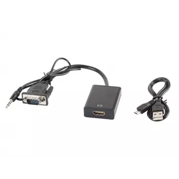 LANBERG vaizdo kabelio adapteris HDMI Type A (standartinis) VGA (d-sub) 0,2 m juodas