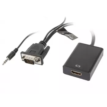 LANBERG vaizdo kabelio adapteris HDMI Type A (standartinis) VGA (d-sub) 0,2 m juodas