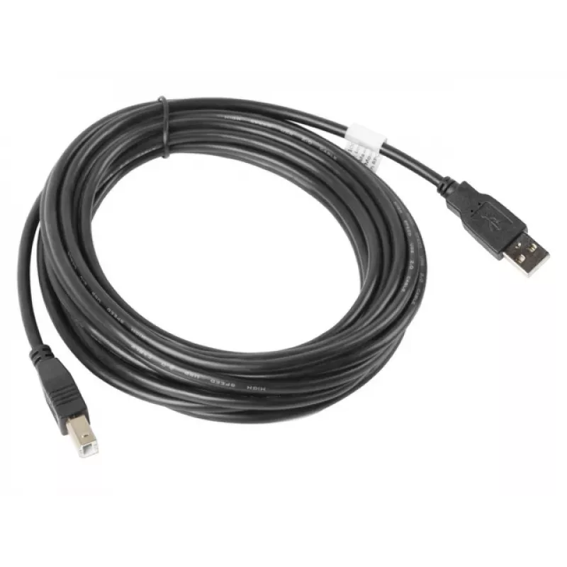 LANBERG USB-a(m)->USB-b(m) 2.0 kabelis 5 m juodas