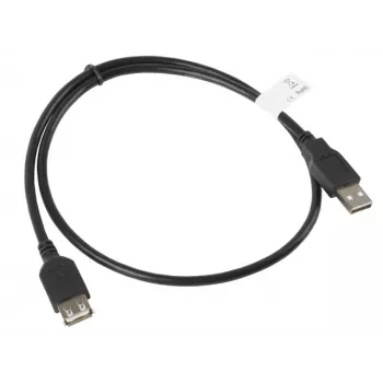 USB A į USB A kabelis LANBERG CA-USBE-10CC-0007-BK, USB 2.0, 0,7 m, juodas