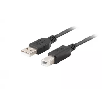LANBERG USB-a(m)->USB-b(m) 2.0 kabelis 1 m juodas, feritinis, dėžutė