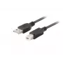 LANBERG USB-a(m)->USB-b(m) 2.0 kabelis 1 m juodas, feritinis, dėžutė