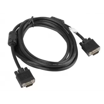 LANBERG VGA M/m kabelis, dvigubai ekranuotas, su ferito šerdimi, 3 m, juodas