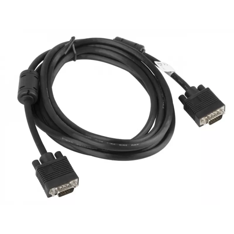 LANBERG VGA M/m kabelis, dvigubai ekranuotas, su ferito šerdimi, 3 m, juodas