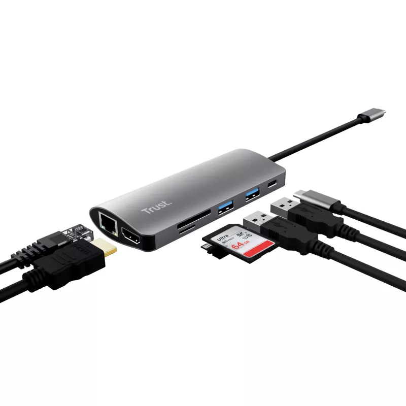 “Trust Dalyx” sąsajos plokštės / adapteris Vidinė HDMI, RJ-45, USB 3.2 Gen 1 (3.1 Gen 1)