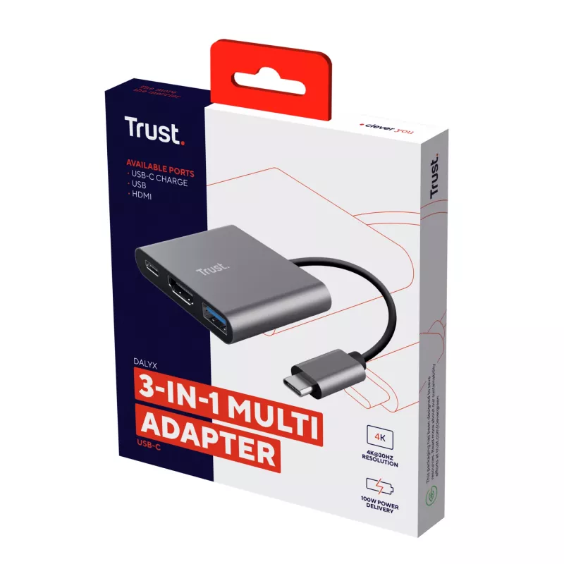 Trust Dalyx USB 3.2 Gen 1 (3.1 Gen 1) Type-C Aliuminis, Juodas