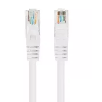 Tinklo komutacinis kabelis LANBERG Cat6 U/UTP 1 m, RJ-45 kištukas–kištukas, suvyta gija, baltas