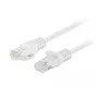 Tinklo komutacinis kabelis LANBERG Cat6 U/UTP 1 m, RJ-45 kištukas–kištukas, suvyta gija, baltas