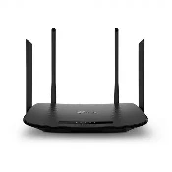 TP-Link AC1200 belaidis VDSL/ADSL modeminis maršrutizatorius, Wi-Fi 5 (802.11ac), dviejų juostų (2,4 GHz / 5 GHz), Ethernet LAN, VDSL2, juodos spalvos, stalinis maršrutizatorius
