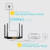 TP-Link AC1200 belaidis VDSL/ADSL modeminis maršrutizatorius, Wi-Fi 5 (802.11ac), dviejų juostų (2,4 GHz / 5 GHz), Ethernet LAN, VDSL2, juodos spalvos, stalinis maršrutizatorius