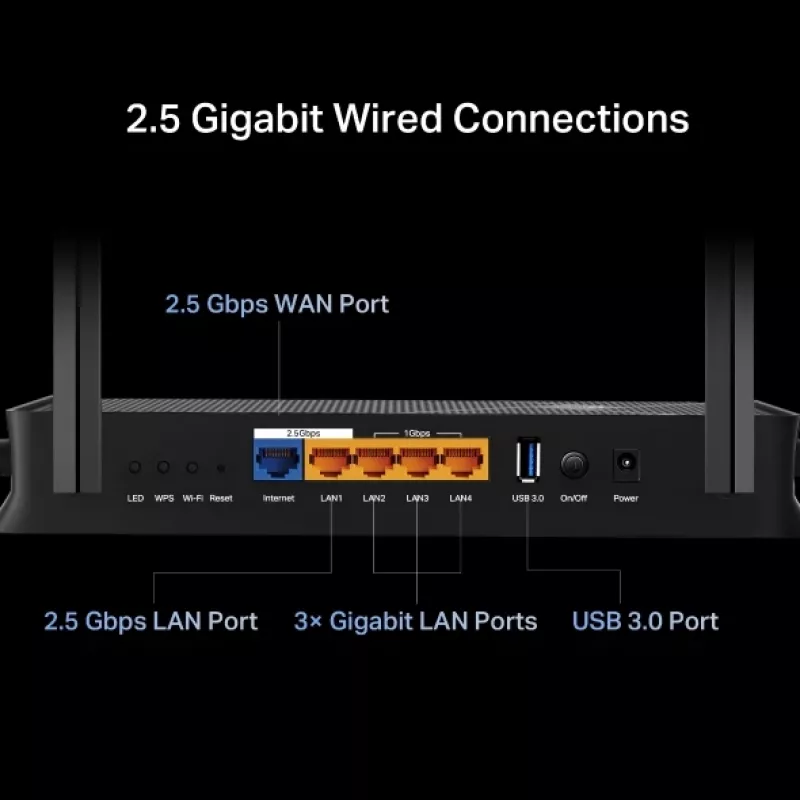 TP-Link Archer BE3600 belaidis maršrutizatorius 2,5 gigabito eternetas dviejų dažnių (2,4 GHz / 5 GHz) juodas