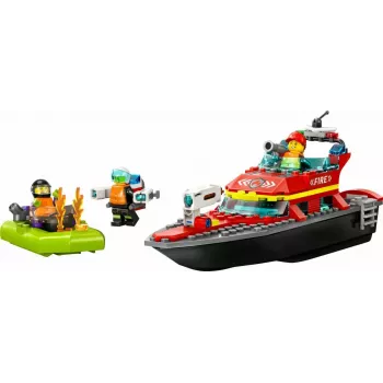 LEGO žaidimų rinkinys „Gaisrinis gelbėjimo laivas 60373“ — „City“ serija, 144 dalys, 3 minifigūrėlės, amžius 5+, matmenys 80×230×70 mm