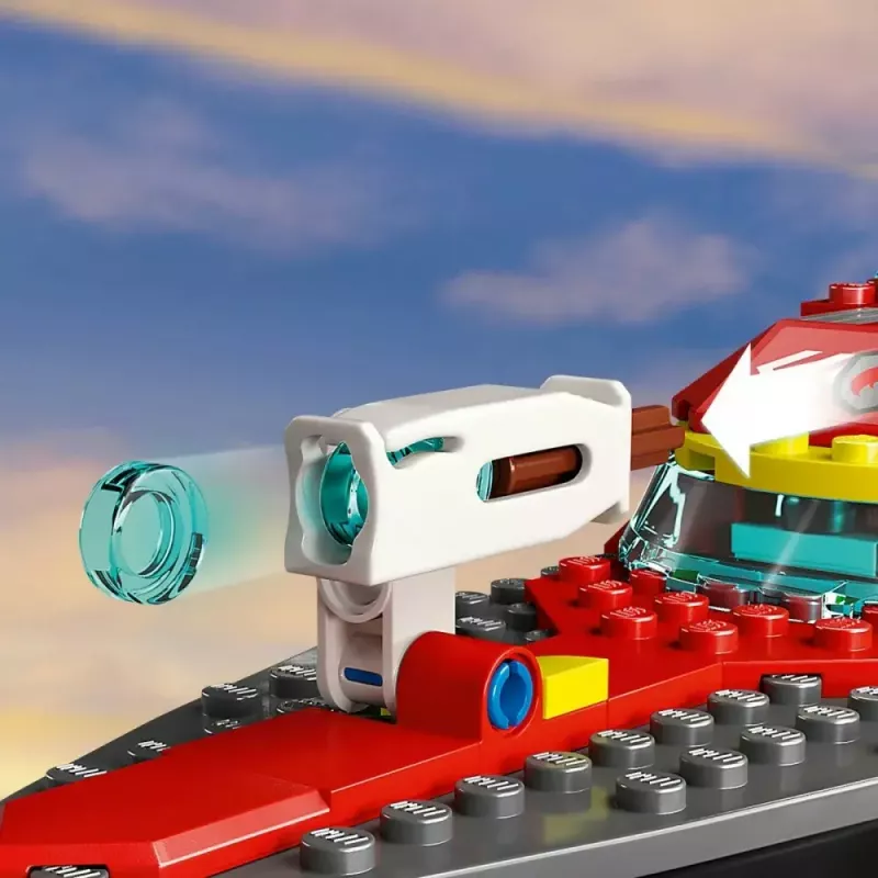 LEGO žaidimų rinkinys „Gaisrinis gelbėjimo laivas 60373“ — „City“ serija, 144 dalys, 3 minifigūrėlės, amžius 5+, matmenys 80×230×70 mm