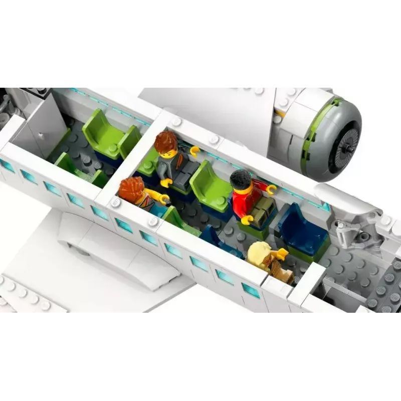 LEGO keleivinio lėktuvo konstravimo rinkinys 60367 — City serija, 913 dalių, 2 mini figūrėlės, detalus interjeras