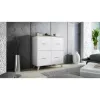 Indauja cama meble LOTTA 110 4D — 4 durelės, 6 lentynos, Sonoma ąžuolo viršus, 1100×540×1190 mm