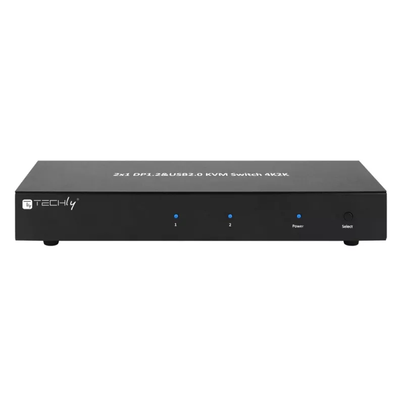Techly IDATA DP-KVM2 KVM jungiklis juodas