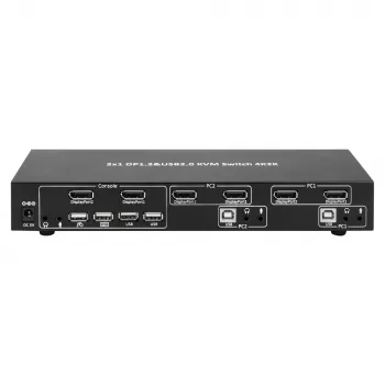 Techly IDATA DP-KVM2 KVM jungiklis juodas