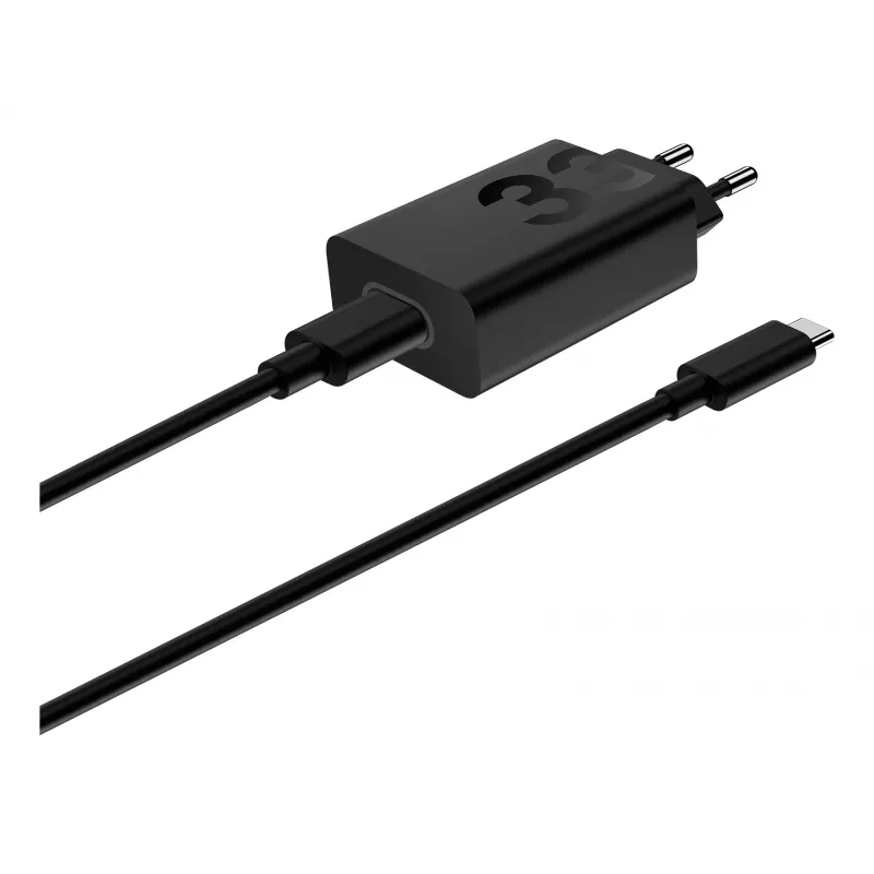 Įkrovimo adapteris Motorola TurboPower 33W USB‑C GaN juodas, 1 m laidas, EU kištukas
