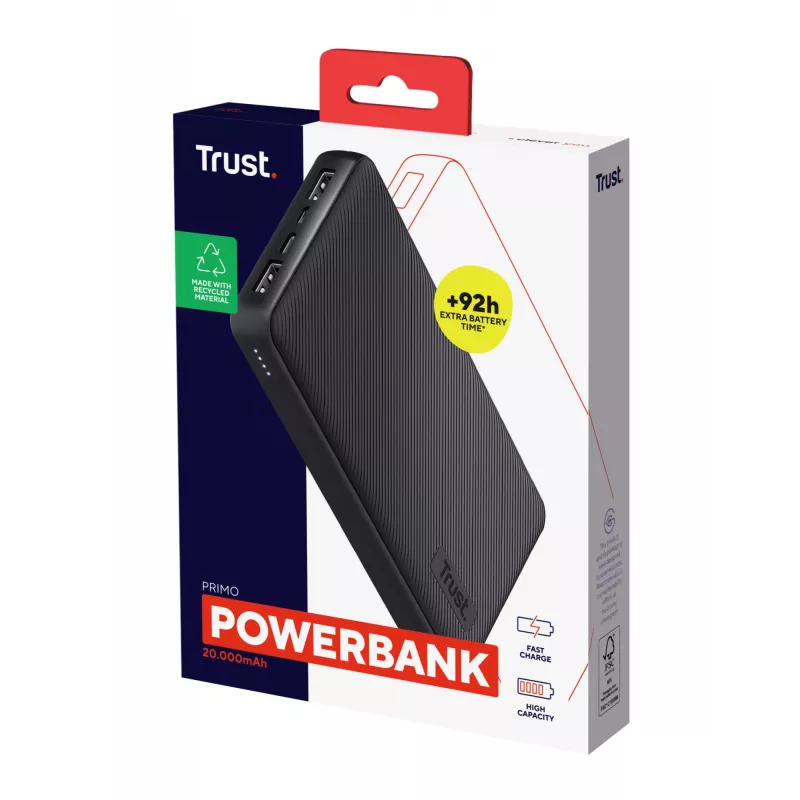 Trust Primo ličio jonų (Li-Ion) 20000 mAh juoda